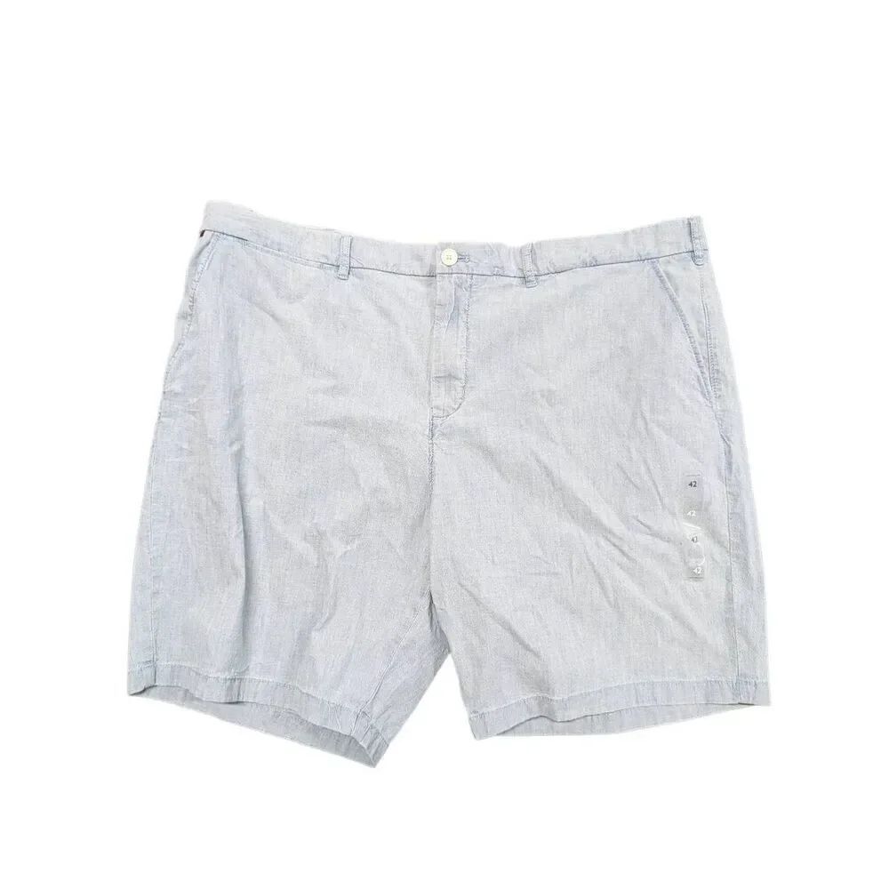 NWT Tommy Hilfiger Shorts Blue White The Flex Entrejambe Striped Bermuda 9" Casu
